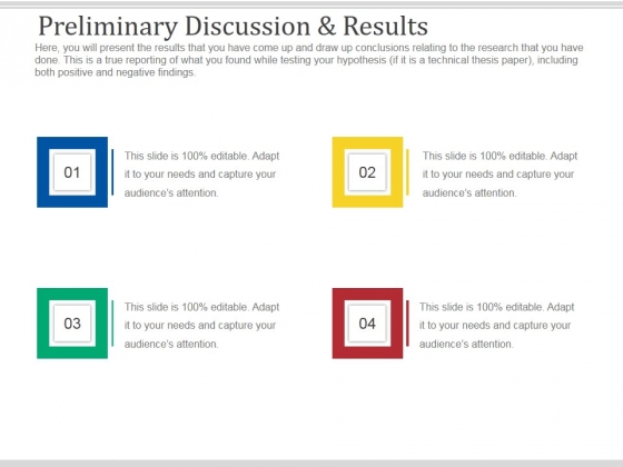 Preliminary Discussion And Results Ppt PowerPoint Presentation Layouts Files