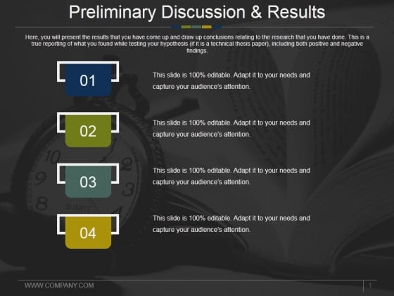 Preliminary Discussion And Results Ppt PowerPoint Presentation Show Layout Ideas