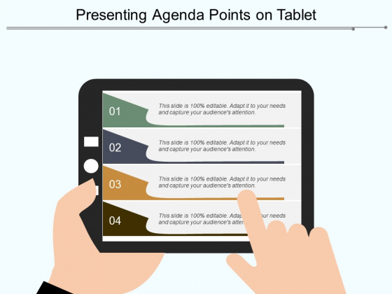 Presenting Agenda Points On Tablet Ppt PowerPoint Presentation Gallery Icons