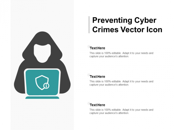Preventing Cyber Crimes Vector Icon Ppt PowerPoint Presentation Styles Slides