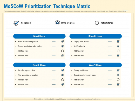 Prioritization Techniques For Software Development And Testing Moscow Prioritization Technique Matrix Sample PDF Prioritization Techniques For Software Development And Testing Moscow Prioritization Technique Matrix Sample PDF