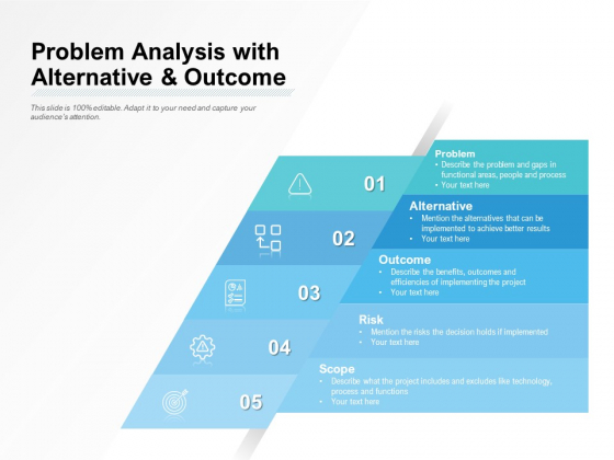 Problem Analysis With Alternative And Outcome Ppt PowerPoint Presentation Icon Graphic Tips