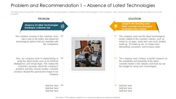 Problem And Recommendation 1 Absence Of Latest Technologies Ppt Icon PDF Problem And Recommendation 1 Absence Of Latest Technologies Ppt Icon PDF