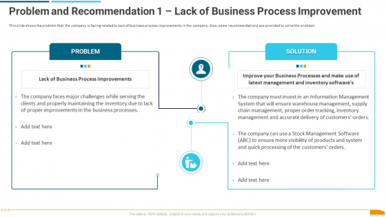 Problem And Recommendation 1 Lack Of Business Process Improvement Introduction PDF Problem And Recommendation 1 Lack Of Business Process Improvement Introduction PDF