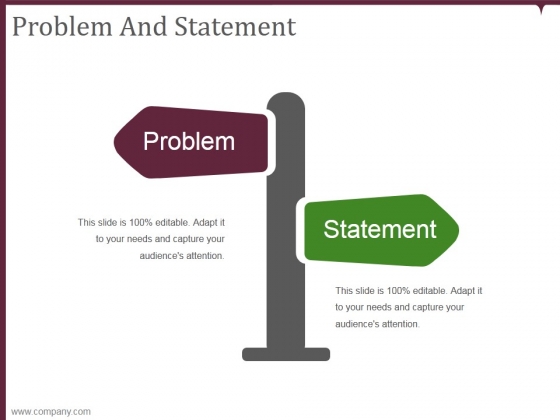 Problem And Statement Ppt PowerPoint Presentation Slide Download