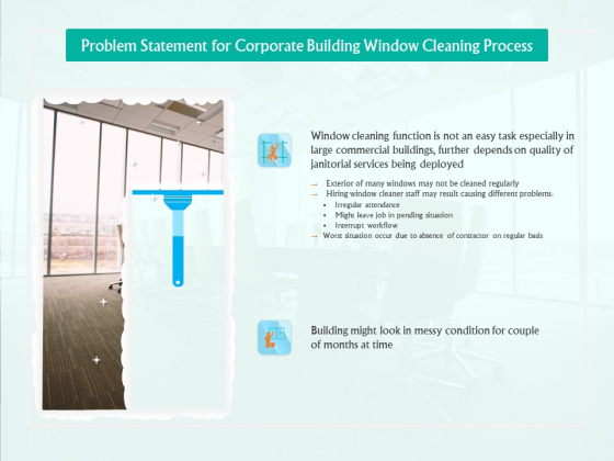 Problem Statement For Corporate Building Window Cleaning Process Ppt Ideas Slides PDF
