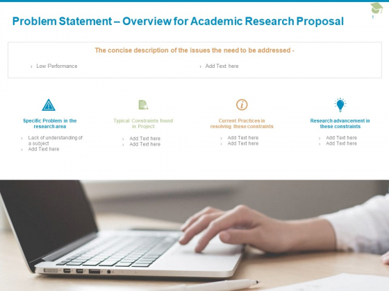 Problem Statement Overview For Academic Research Proposal Ppt PowerPoint Presentation Layouts Clipart Problem Statement Overview For Academic Research Proposal Ppt PowerPoint Presentation Layouts Clipart