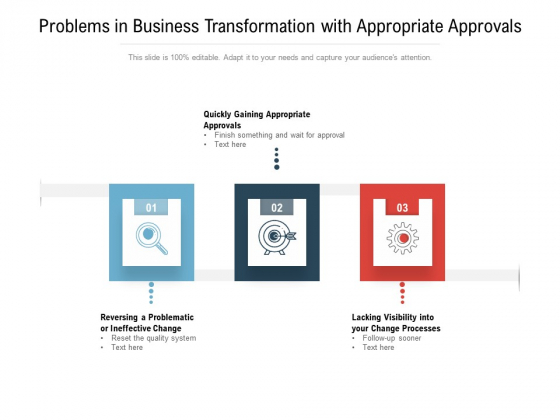 Problems In Business Transformation With Appropriate Approvals Ppt PowerPoint Presentation Gallery Background Image PDF Problems In Business Transformation With Appropriate Approvals Ppt PowerPoint Presentation Gallery Background Image PDF