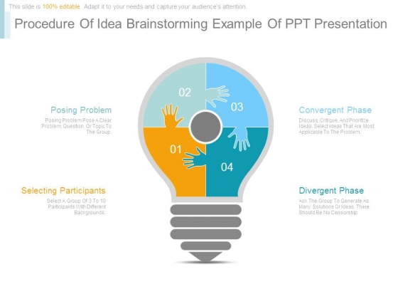 Procedure Of Idea Brainstorming Example Of Ppt Presentation