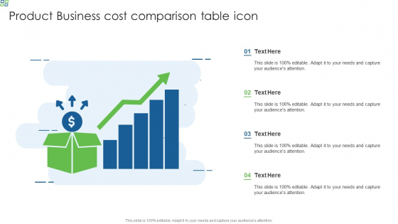 Product Business Cost Comparison Table Icon Template PDF