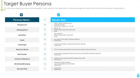 Product Kick Off Strategy Target Buyer Persona Professional PDF Product Kick Off Strategy Target Buyer Persona Professional PDF