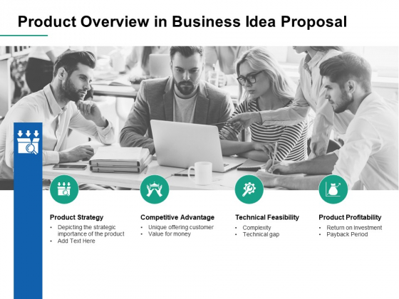 Product Overview In Business Idea Proposal Ppt PowerPoint Presentation Infographics Images
