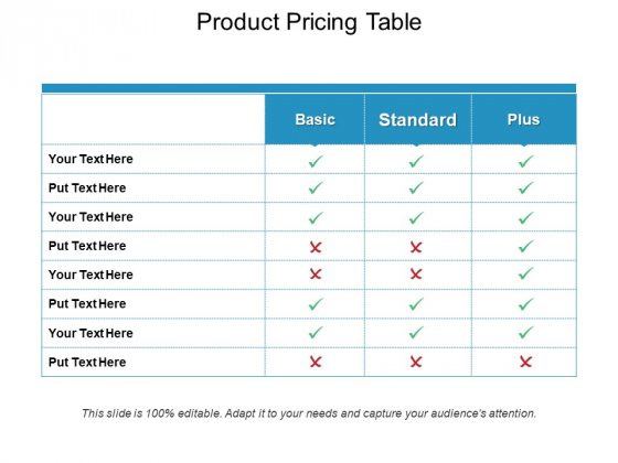 Product Pricing Table Ppt PowerPoint Presentation File Deck Product Pricing Table Ppt PowerPoint Presentation File Deck