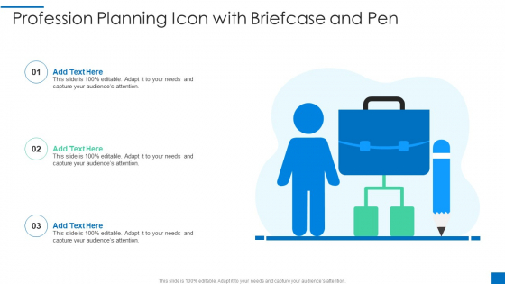 Profession Planning Icon With Briefcase And Pen Microsoft PDF