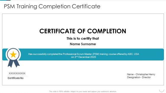 Professional Agile Master Certification Procedure Information Technology Psm Training Completion Certificate Formats PDF Professional Agile Master Certification Procedure Information Technology Psm Training Completion Certificate Formats PDF