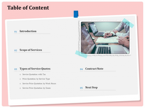 Professional Price Quotation Service Table Of Content Ppt Infographics Graphics PDF Professional Price Quotation Service Table Of Content Ppt Infographics Graphics PDF