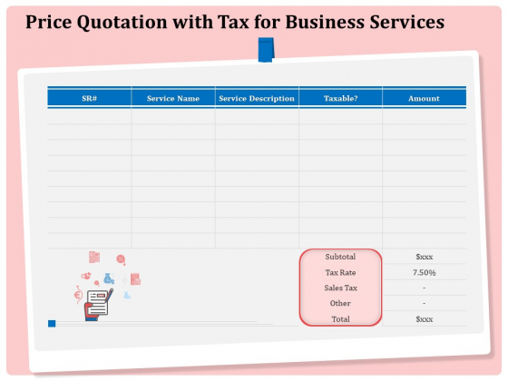 Professional Price Quotation With Tax For Business Services Ppt Icon Designs Download PDF Professional Price Quotation With Tax For Business Services Ppt Icon Designs Download PDF
