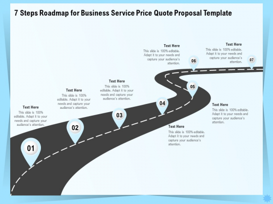 Professional Quotation Estimation Solutions 7 Steps Roadmap For Business Service Price Quote Proposal Summary PDF