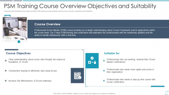 Professional Scrum Master Certification Training Program IT PSM Training Course Overview Elements PDF Professional Scrum Master Certification Training Program IT PSM Training Course Overview Elements PDF