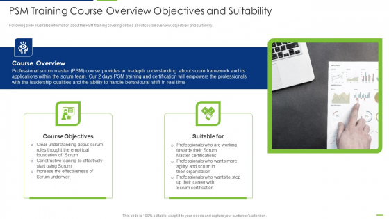 Professional Scrum Master PSM Training Course Overview Objectives And Suitability Graphics PDF Professional Scrum Master PSM Training Course Overview Objectives And Suitability Graphics PDF
