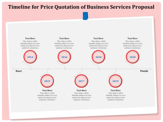 Professional Timeline For Price Quotation Of Business Services Proposal Formats PDF