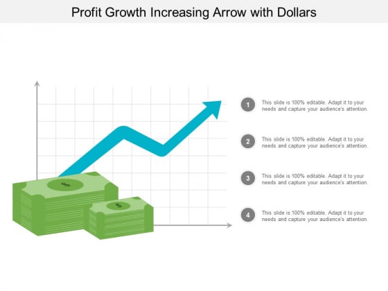 Profit Growth Increasing Arrow With Dollars Ppt PowerPoint Presentation Model Outfit