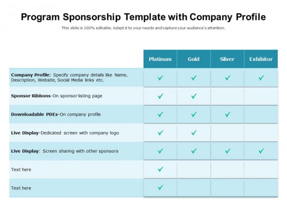 Program Sponsorship Template With Company Profile Ppt PowerPoint Presentation Gallery Example Introduction PDF Program Sponsorship Template With Company Profile Ppt PowerPoint Presentation Gallery Example Introduction PDF