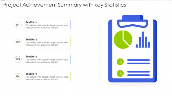 Project Achievement Summary With Key Statistics Pictures PDF