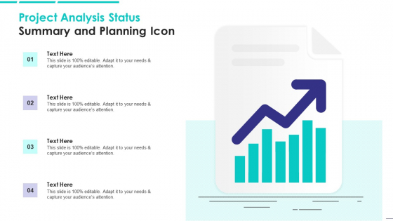 Project Analysis Status Summary And Planning Icon Elements PDF