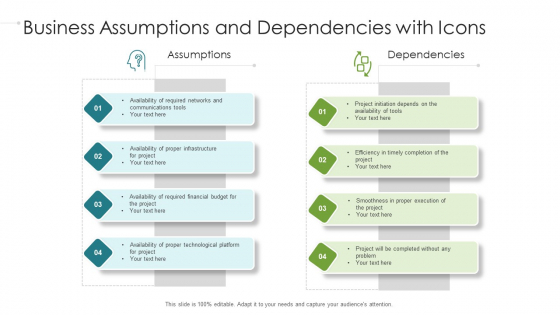 Project Assumptions And Dependencies On Different Attributes Ppt Styles PDF