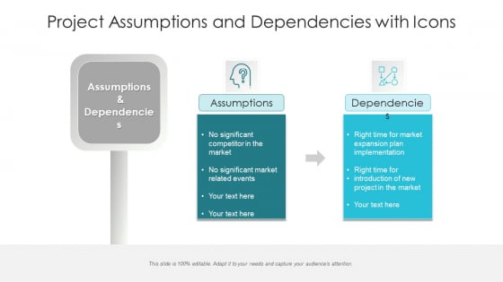 Project Assumptions And Dependencies With Icons Ppt Inspiration Slideshow PDF Project Assumptions And Dependencies With Icons Ppt Inspiration Slideshow PDF