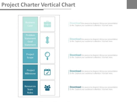 Project Charter Vertical Chart Ppt Slides
