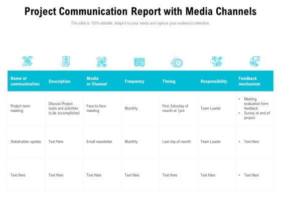 Project Communication Report With Media Channels Ppt PowerPoint Presentation Inspiration Icons PDF Project Communication Report With Media Channels Ppt PowerPoint Presentation Inspiration Icons PDF