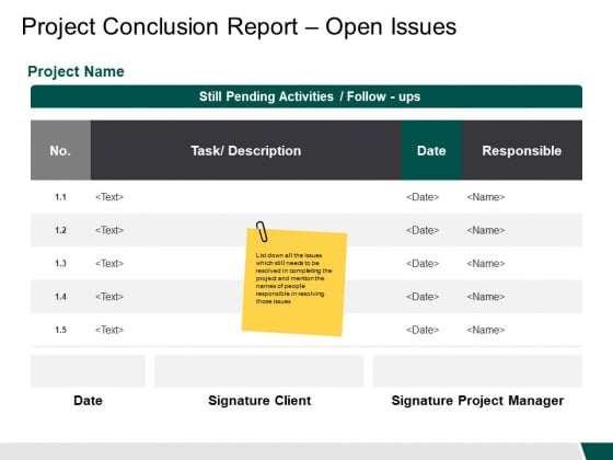 Project Conclusion Report Open Issues Description Ppt PowerPoint Presentation Styles Backgrounds Project Conclusion Report Open Issues Description Ppt PowerPoint Presentation Styles Backgrounds