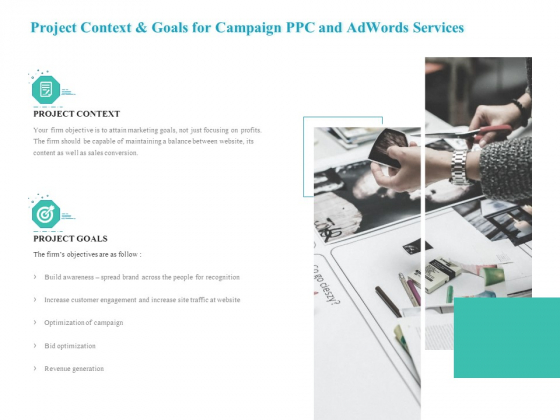 Project Context And Goals For Campaign PPC And Adwords Services Template PDF Project Context And Goals For Campaign PPC And Adwords Services Template PDF