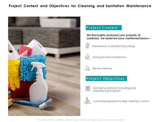 Project Context And Objectives For Cleaning And Sanitation Maintenance Ppt PowerPoint Presentation Summary Picture Project Context And Objectives For Cleaning And Sanitation Maintenance Ppt PowerPoint Presentation Summary Picture
