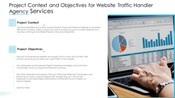 Project Context And Objectives For Digital Marketing Proposal For Increasing Website Traffic Structure PDF
