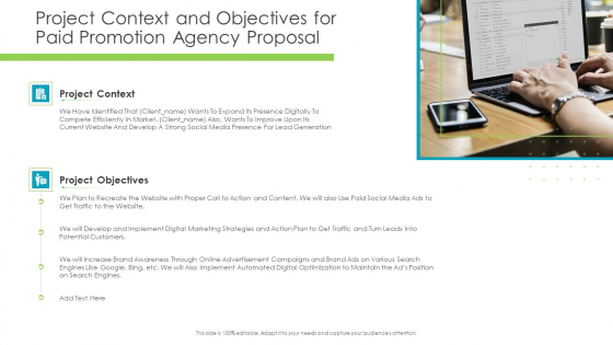 Project Context And Objectives For Paid Promotion Agency Proposal Information PDF Project Context And Objectives For Paid Promotion Agency Proposal Information PDF