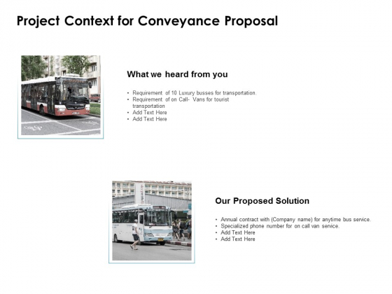 Project Context For Conveyance Proposal Ppt PowerPoint Presentation Model Shapes