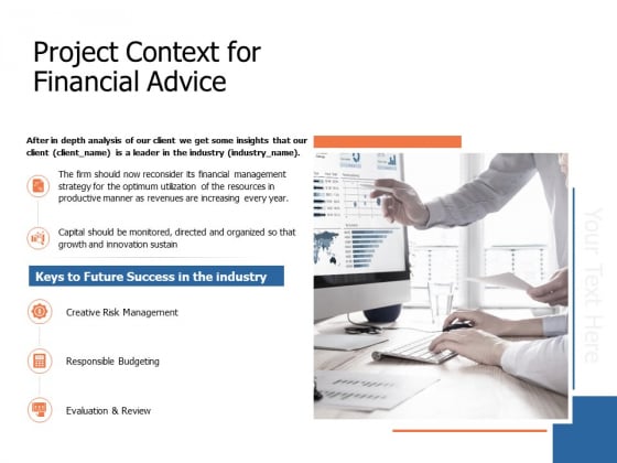 Project Context For Financial Advice Ppt Powerpoint Presentation Ideas Vector
