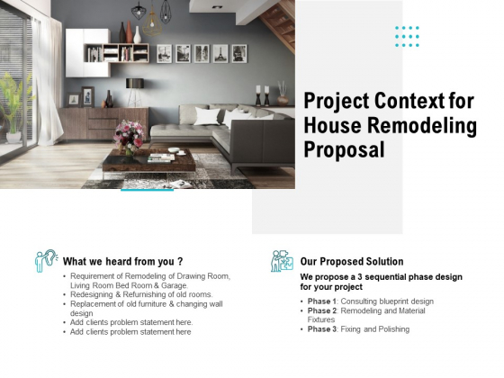 Project Context For House Remodeling Proposal Ppt PowerPoint Presentation Inspiration Introduction