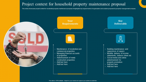 Project Context For Household Property Maintenance Proposal Portrait PDF