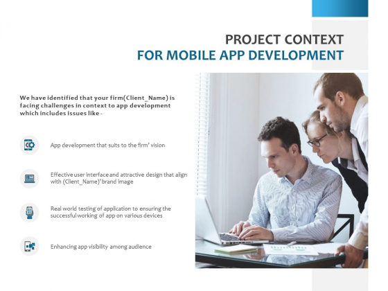 Project Context For Mobile App Development Ppt PowerPoint Presentation Model Inspiration