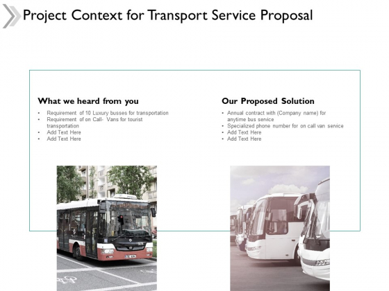 Project Context For Transport Service Proposal Ppt Powerpoint Presentation Portfolio Slides Project Context For Transport Service Proposal Ppt Powerpoint Presentation Portfolio Slides