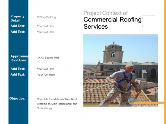 Project Context Of Commercial Roofing Services Ppt PowerPoint Presentation Show Clipart
