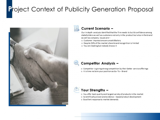 Project Context Of Publicity Generation Proposal Ppt PowerPoint Presentation Inspiration Background Designs