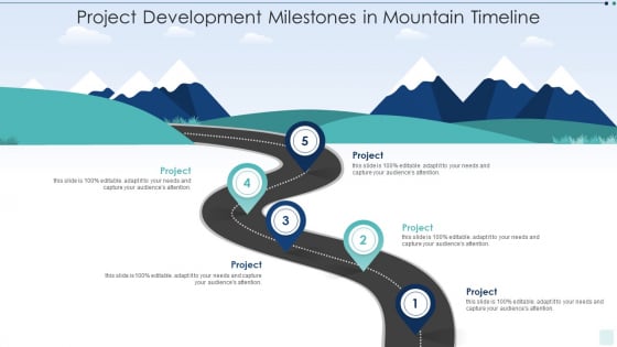 Project Development Milestones In Mountain Timeline Microsoft PDF