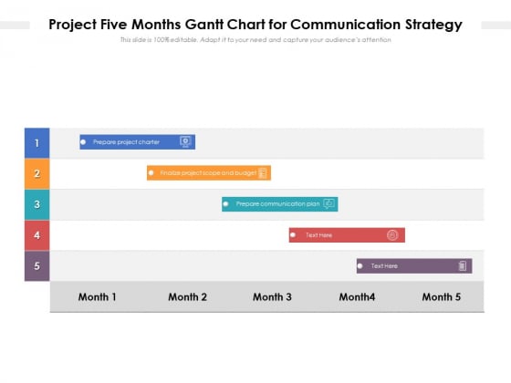 Project Five Months Gantt Chart For Communication Strategy Ppt PowerPoint Presentation Layouts Diagrams PDF Project Five Months Gantt Chart For Communication Strategy Ppt PowerPoint Presentation Layouts Diagrams PDF