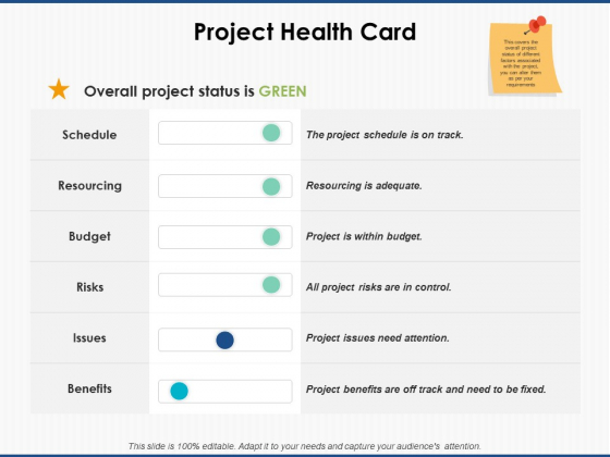 project health card business ppt powerpoint presentation themes for business presentation