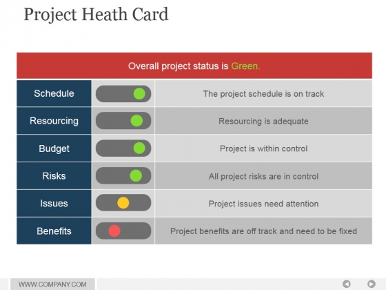 Project Heath Card Ppt PowerPoint Presentation Visuals